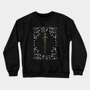 Tabletop RPG Boho Floral Dice Sword Crewneck Sweatshirt